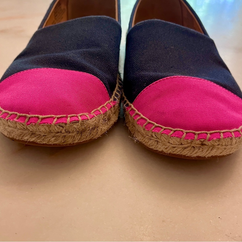 J Crew Colorblock Canvas Espadrilles‎ Navy and Pink Size 7 - Picture 8 of 12